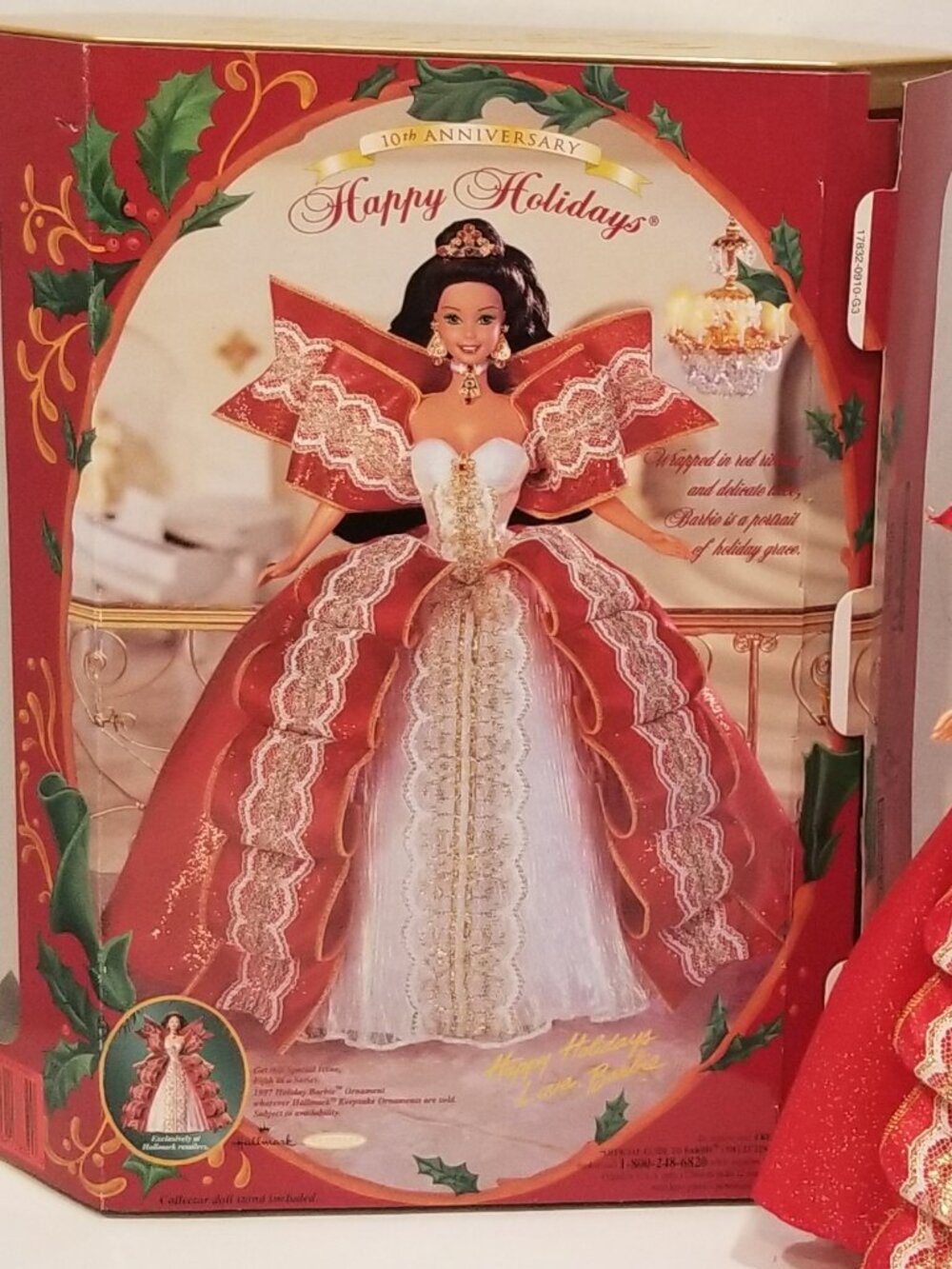 1997 Happy Holidays Barbie 10th Anniversary Doll, VGUC-EUC - Picture 10 of 12